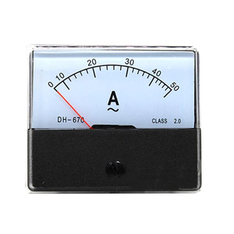 DH670 Analog Amp Panel Meter Current Ammeter Mechanical Pointer 1-500A AC Ampere Meter DH-670