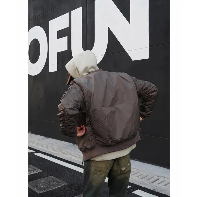 

Cleanfit Men's ort MA Pilot Jaet Cotton Padded Baseball Sle Autumn Winter Faion Outerwear Warm Thiened Zipper Closure