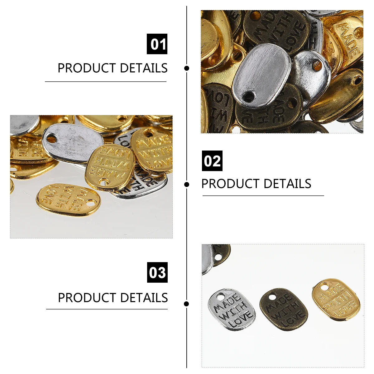 

360 шт., подвески из сплава, сделанные с любовью, креативные ювелирные аксессуары «сделай сам», для браслетов, серег, подарки, сделанные с