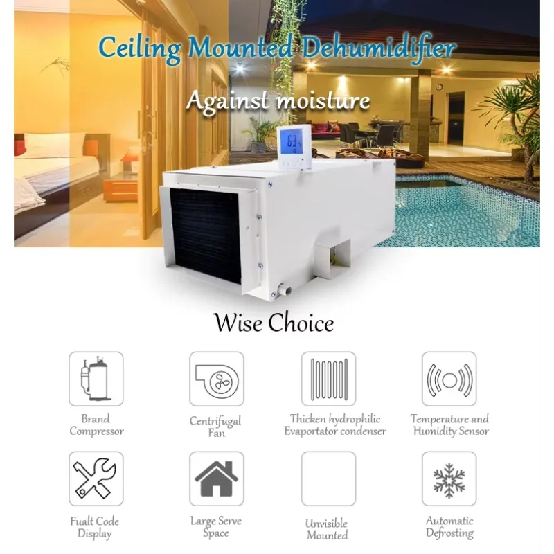 مزيل الرطوبة المخفي المثبت على السقف 138 لتر/د #5