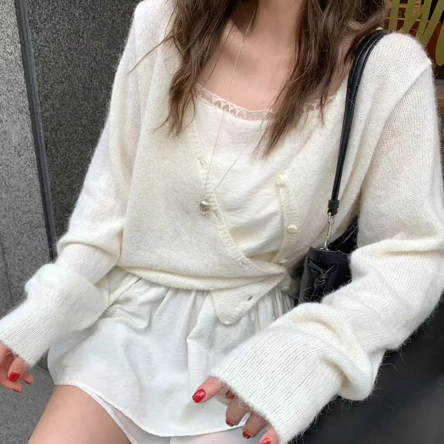 Korean Style Women's Knitted Cardigan Slim Fit Button Front Sleeveless Coat Soft Medium Gauge Fine Yarn Regular Length Spring view 5