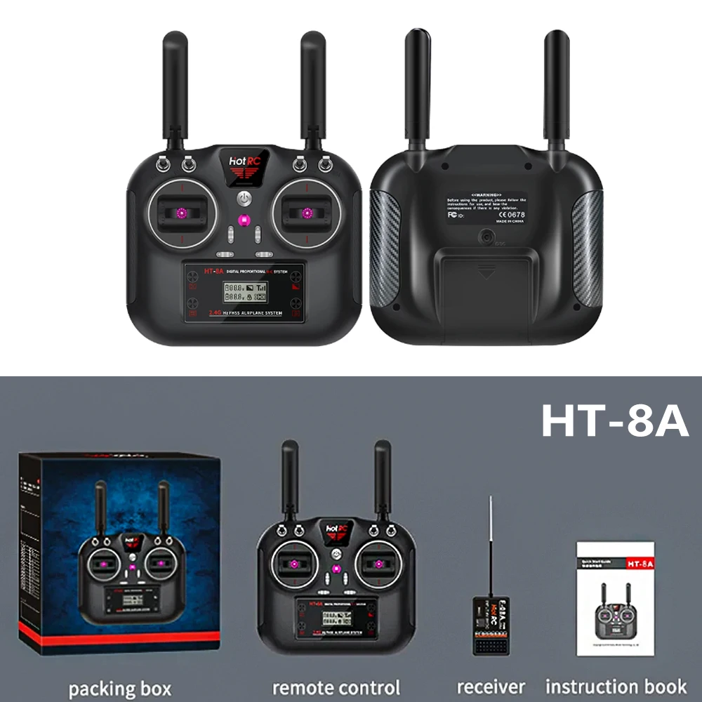 Hotrc HT-8A HT-10A 2.4G 8CH 10CH Transmitter & F-08A F-10A Receiver Radio System for RC Model Drone Car Boat Parts