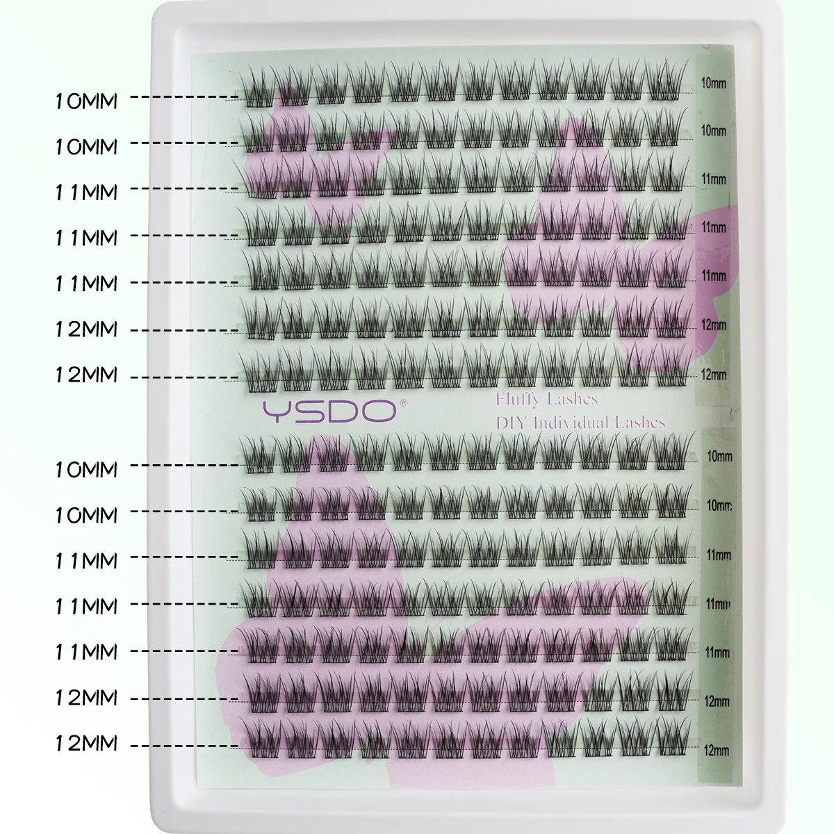Kit de grupos de pestañas postizas DIY, unión y sello de pestañas 2 en 1, juegos de extensiones de pestañas postizas espectaculares y esponjosas gruesas, herramientas de maquillaje