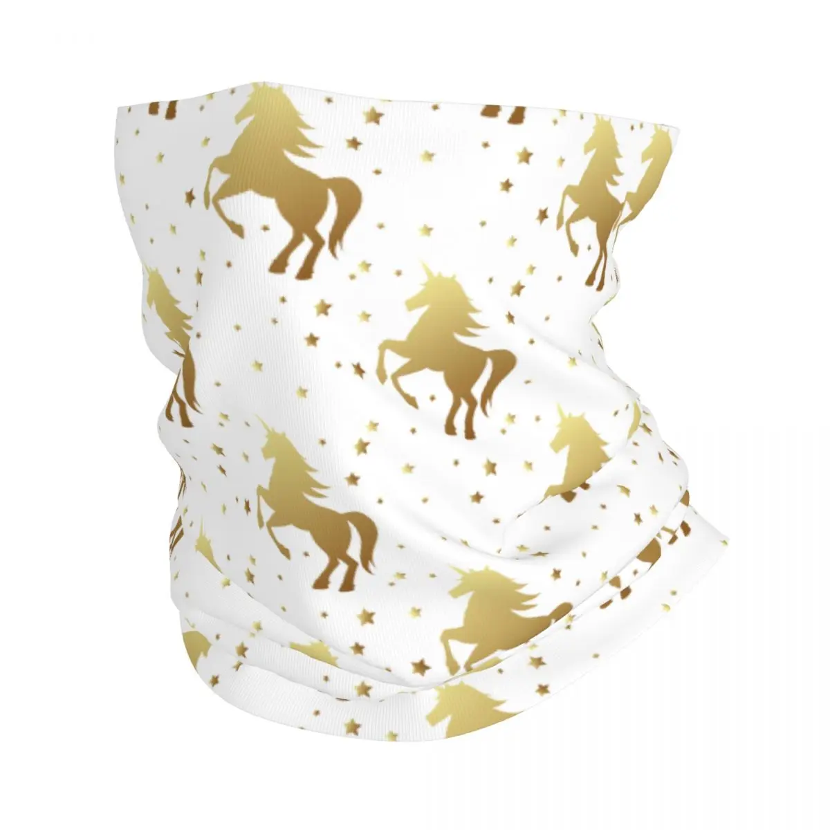 Golden Unicorn Bandana Neck Cover Printed Balaclavas Face Scarf Warm Cycling Riding for Men Women Adult Washable