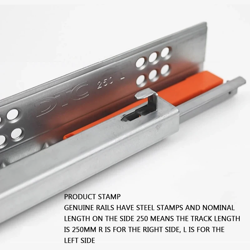 Hidden Bottom Rebound Slide Rail Two-Section Installed Push-Pull Rail Drawer Slide Push-Pull Pull-Free Slide Rail