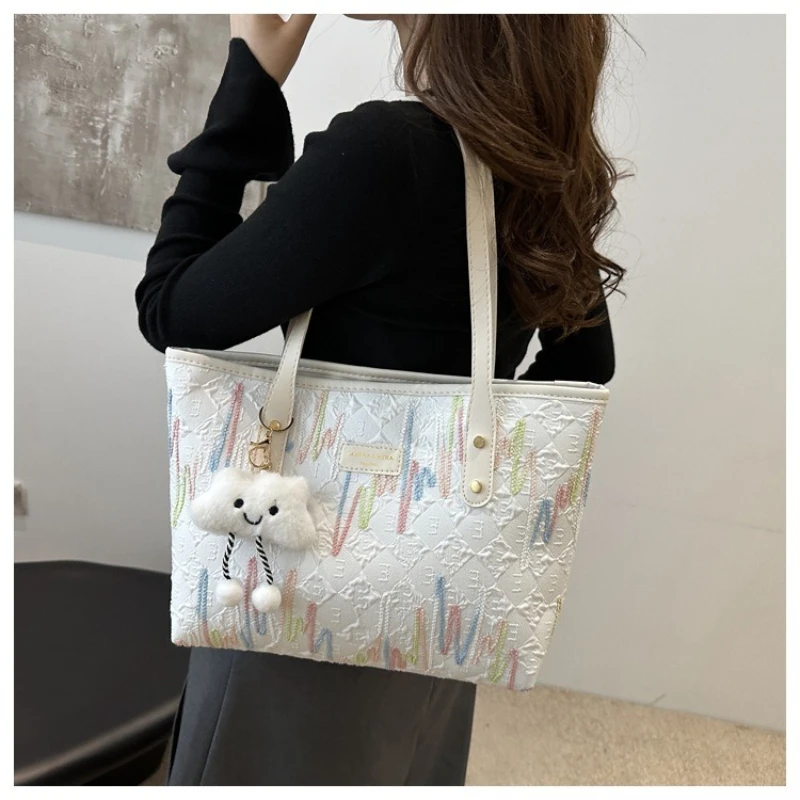 

Women's Shoulder Bag Cloth Bag Bag Women's Shoulder Armpit Bag Striped Large-capacity Commuter Casual Tote Bag