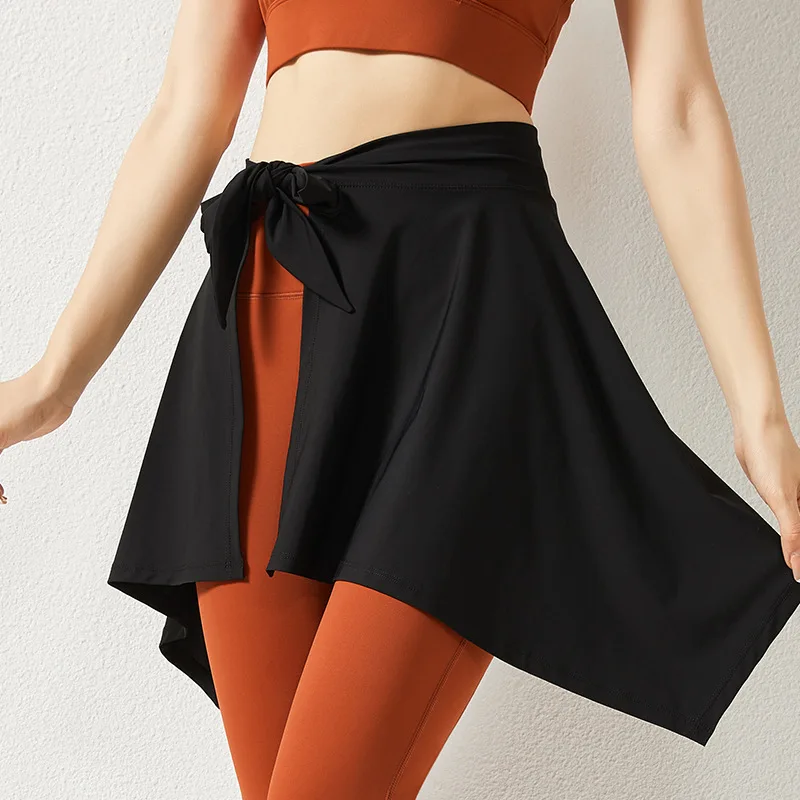 2022 Quick Drying Hip Covering Skirt Fitness Dance Shawl Running Waist Multi-functional Skirt Women's Sports Yoga Skirt Black