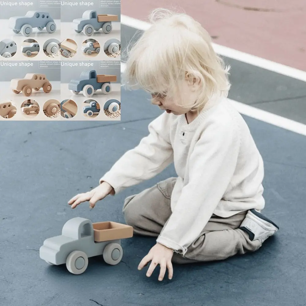 Gryzak silikonowy wspierający koordynację oko-ręka, gryzak spożywczy, bez BPA, gryzak samochodowy, silikonowy samochodzik, dla noworodków