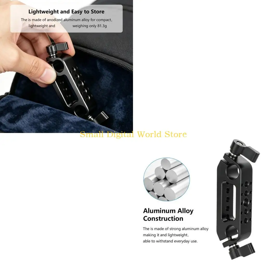 

77UB Aluminum Double Port 15mm Rod Adapter Joint 1/4inch 3/8inch Thread For Camera