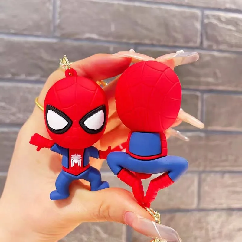 Marvel Spider Man Anime Action Figures Chaveiros, Brinquedo Bonito, Decoração Chave Do Carro, Modelo, Presentes De Aniversário Das Crianças, Q Figurals