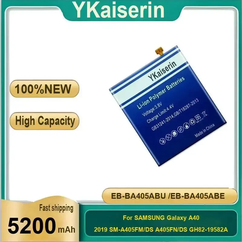 

Сменный аккумулятор YKaiserin для Samsung GALAXY A40 A405F EB-BA405ABE EB-BA405ABU, аккумуляторная батарея для телефона, гарантия 5200 мАч