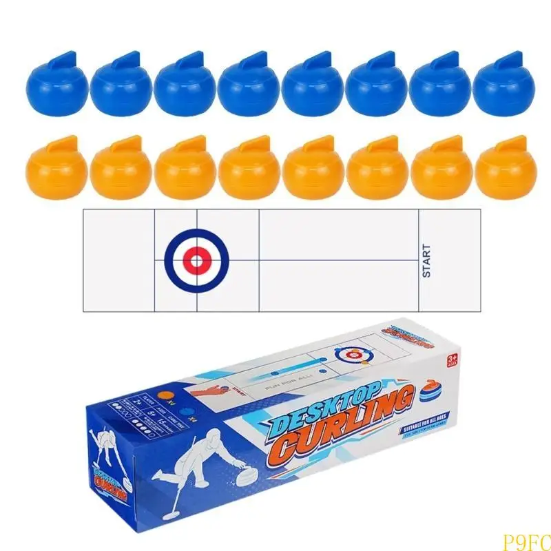 

P9FC Tabletop маленькая керлинг игра в помещении для детей взрослые спортивные настольные игры настольная игра