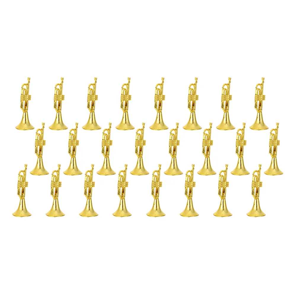 

24 Pcs Musical Instrument Model Trumpet Nativity Ornaments Mini Boys DIY Adorn Creative Decor Plastic Child Miniature Scene