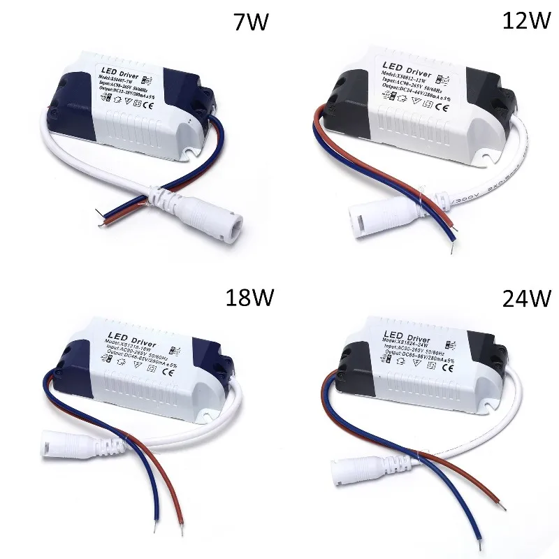 1-3W 4-7W 8-12W 13-18W 18-24W LED Light Transformer Power Supply Adapter For Led Lamp/bulb Safe Plastic Shell LED Driver