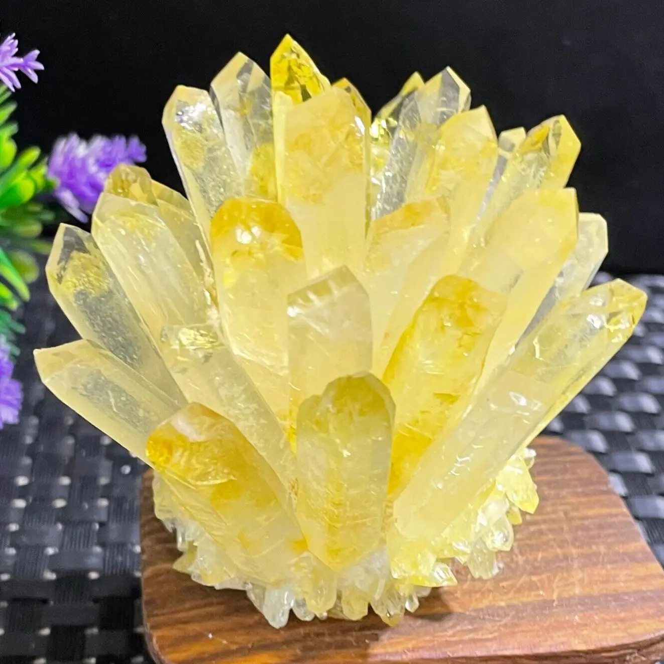 Natural New Found Yellow Crystal Cluster Energy Healing Home Office Decoration Craft Gifts Mineral Ornaments