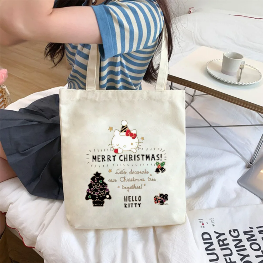 

Cute Hello Kitty McDonald’s canvas tote bag cartoon-themed reusable shoulder bag perfect for school commutes and travel