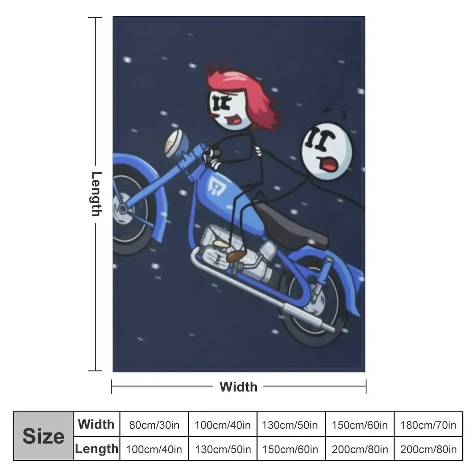 Henry and Ellie on Motorcycle Throw Blanket Flannel Fabric Thin for winter Travel valentine gift ideas Beautifuls Blankets