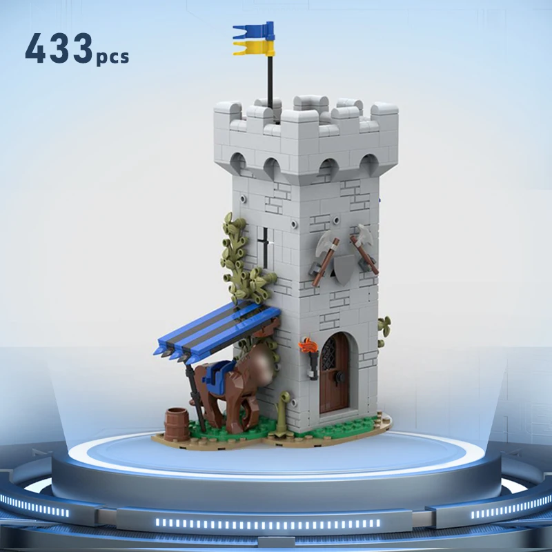 black eagle watchtower bricks modular castle lookout tower blocks castle tower bricks blocks Modular Medieval birthday moc gift