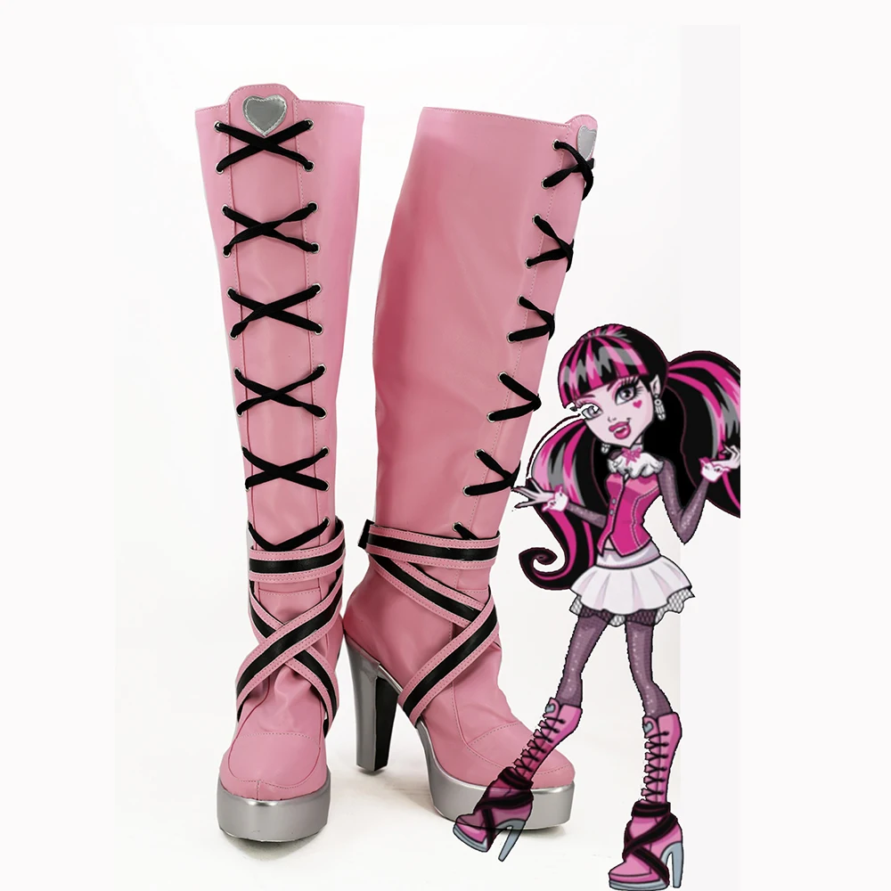 

Monster High Draculaura Cosplay Shoes Boots Adult Halloween Carnival Cosplay Custume European Size Halloween Party Role Play