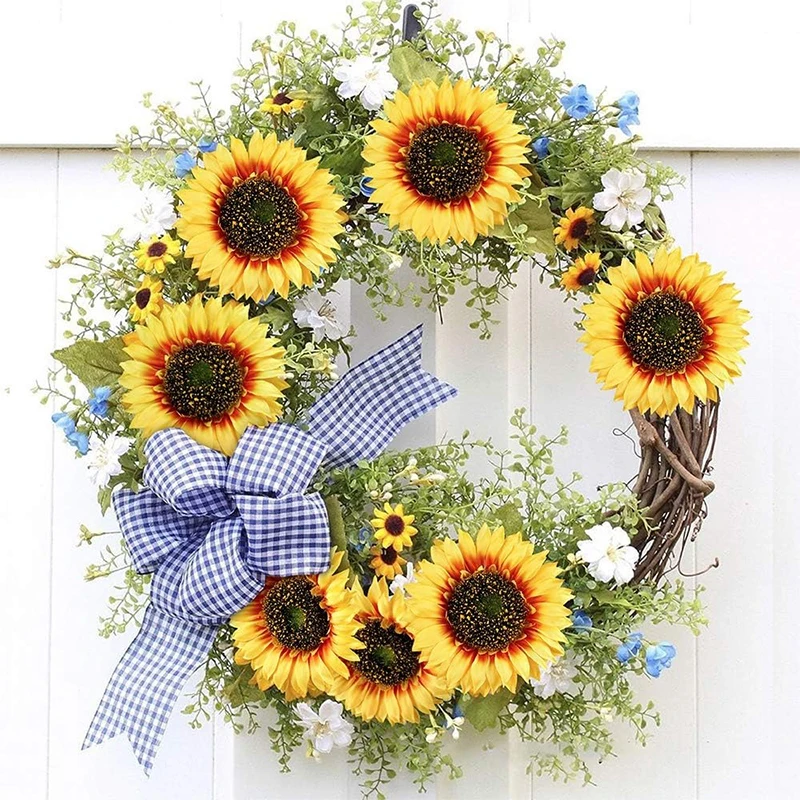 5/10 pçs girassol flores artificiais cabeças de seda flores falsas para decoração de casa festa de casamento diy grinalda presente acessórios