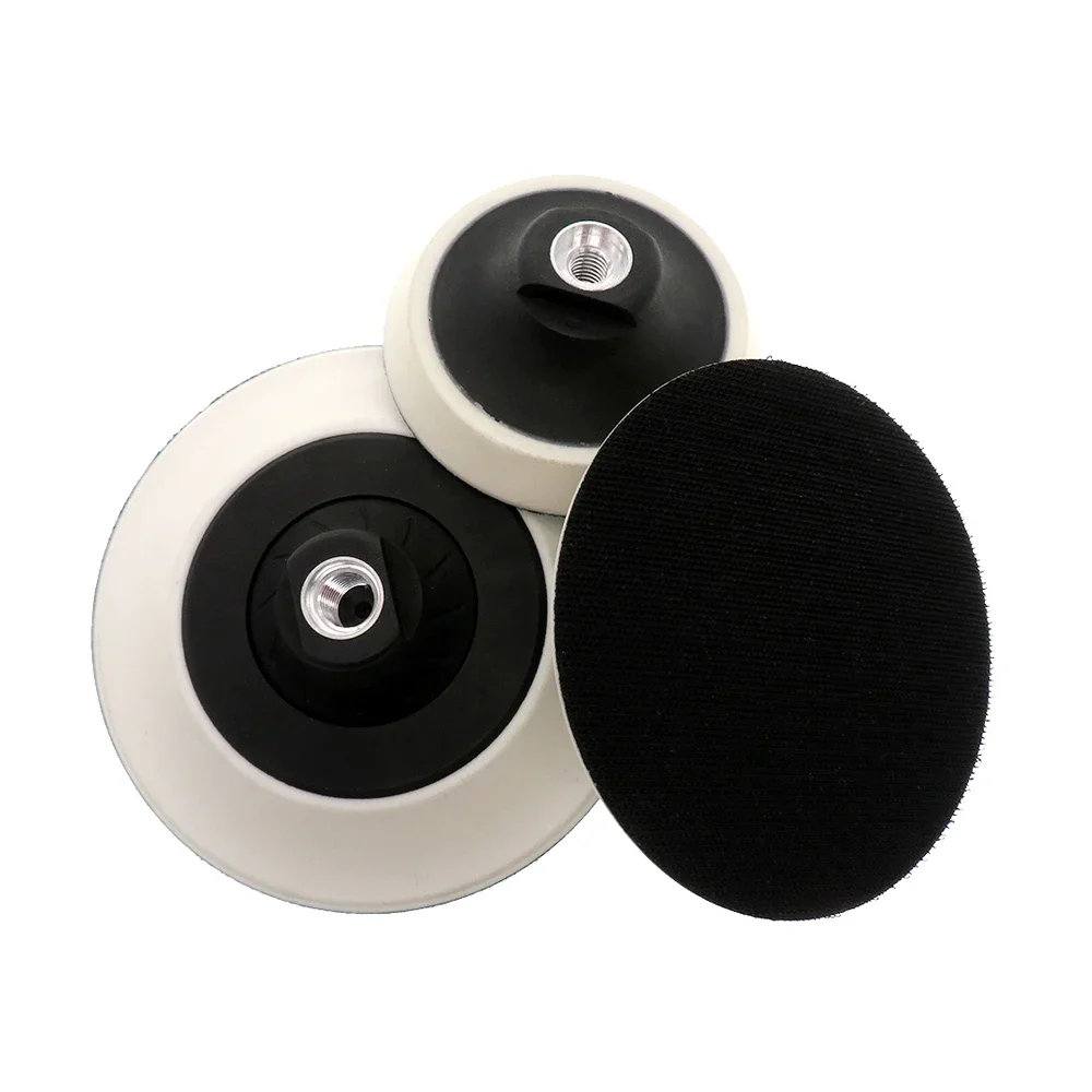 4/5/6 Polegada almofada de apoio de gancho e laço rotativo 1 peça com almofada de polimento de rosca m10/m14 para lixar e polimento de metal