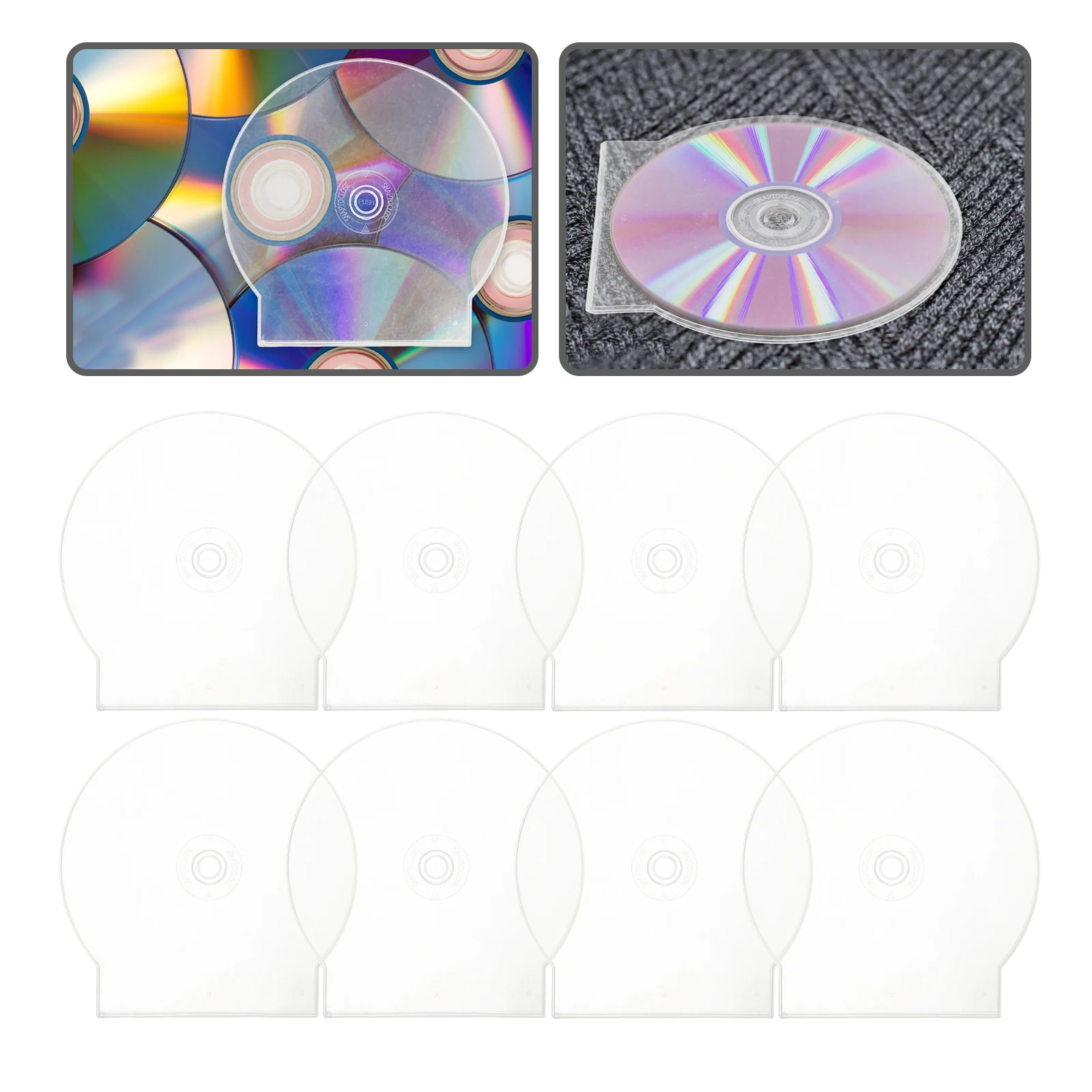 

20pcs CD Case Dvd Storage Clamshell Clear Cases Disk Blank Protective Holder Stylish Halfround Game Accessories
