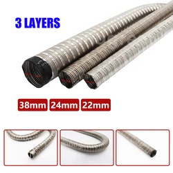 100cm/150cm For Webasto Eberspacher Heater 22mm/24mm/38mm Diameter 3 layers Air Diesel Heater Exhaust Pipe