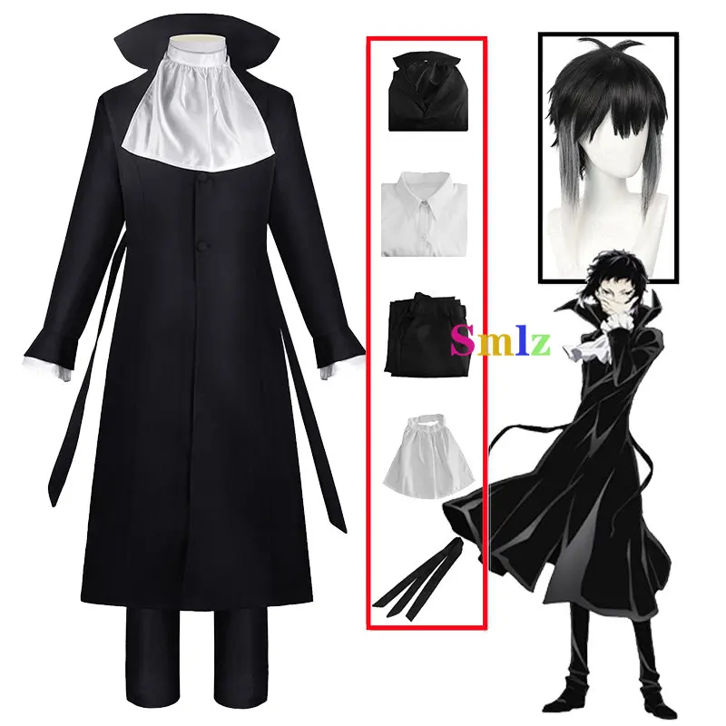 

Ryunosuke Akutagawa Cosplay Anime Bungo Stray Dogs Costume Men Trench Uniform Suits Halloween Party Clothing Set