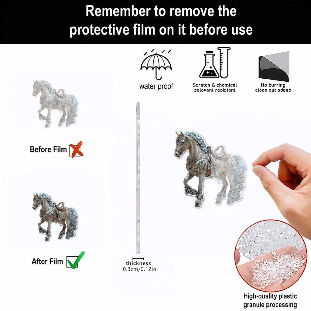 Acrylic Hanging Pendant Acrylic Horse Hanging Pendant Horse Shaped Pendant Waterproof For Holiday Gift Window Home