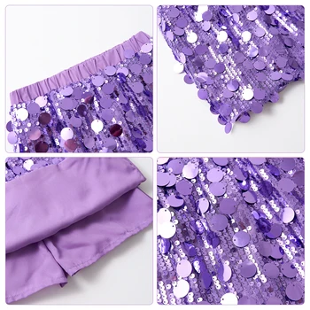 Girls Sequin Party Skirt 6 LOlanta Girls Sequin Skirt Sparkly Toddler Kids Mini Glitter Skirt Elastic Waist Party Pencil Skirt 3-11Years 6