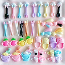 20-50Pcs Mini Chopstick Spoon Planar Resin Cabochon Supplies Decoration Charm DIY Crafts Accessories Girl Phone Patch Ornament