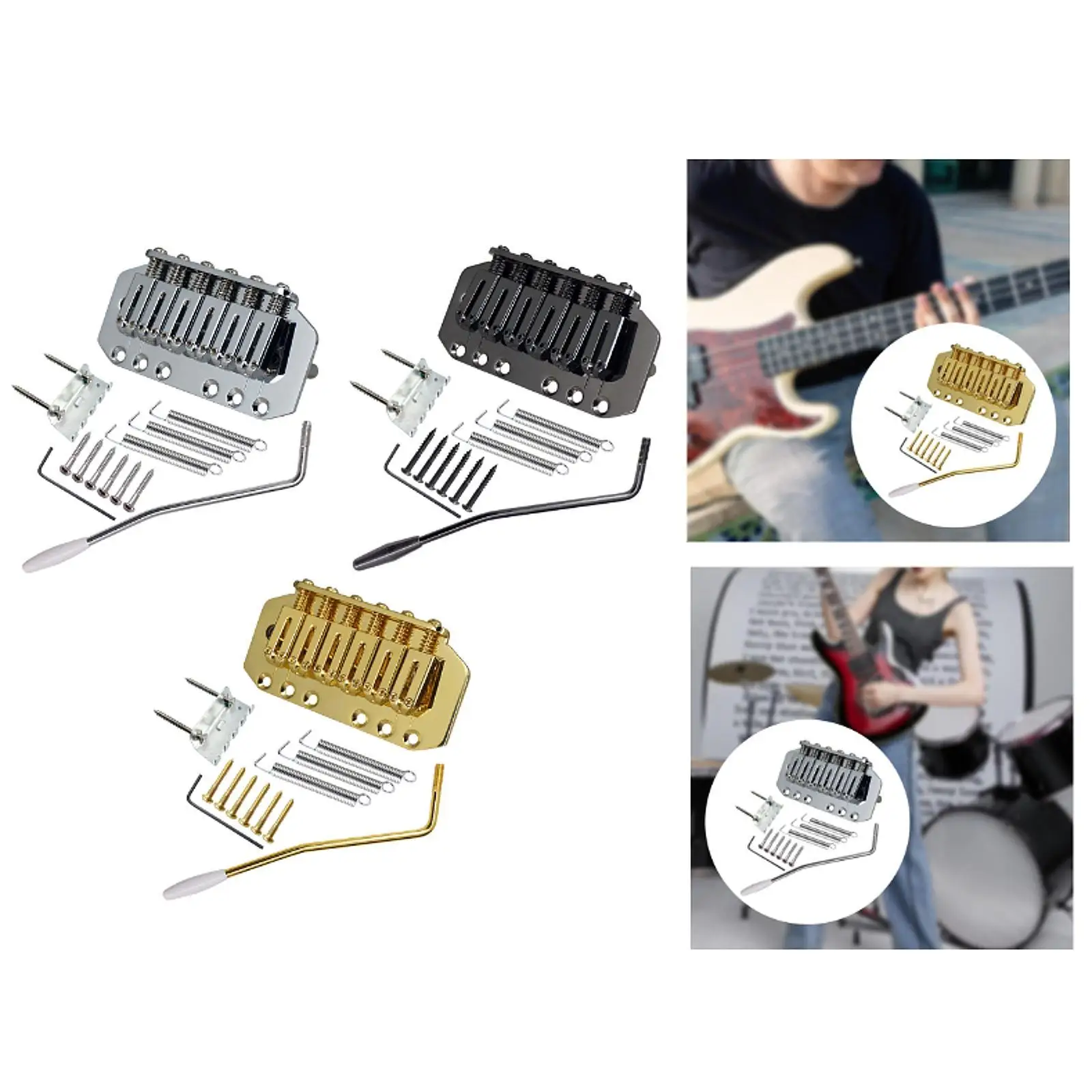 

Деталь для обновления гитарного моста тремоло 89 мм, прочная конструкция, седла из цинкового сплава с монтажными винтами и гаечным ключом