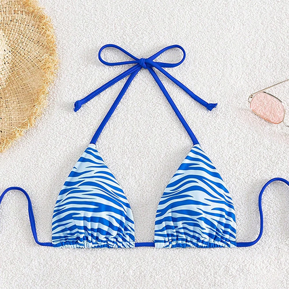 1pc reggiseno bikini da donna nuovo bikini allacciato alla caviglia a righe costume da bagno moda set reggiseno costume da bagno diviso in corda senza schienale estiva
