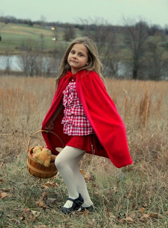 New Hooded Princess Snow White Little Red Riding Hood Inspired Costume Soft Cape Girl Toddler 3-6 Years Dress Up