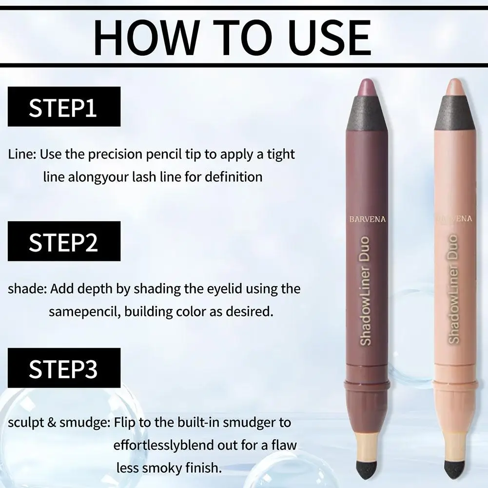 محمول مزدوج الأطراف للمبتدئين لإتقان كحل البشرة الحساسة كحل ظلال العيون 2 في 1 كحل مقاوم للماء مقاوم للتلطخ #5