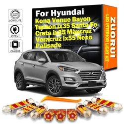 Canbus Indoor Car LED Light Kit For Hyundai Kona Venue Tucson Bayon ix35 Santa Fe Veracruz ix55 Creta ix25 Maxcruz Nexo Palisade