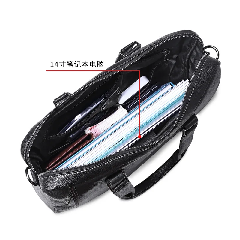 New Genuine Messenger Bag Men Leather Casual Large Men's Capacity Handbag Layer Business Briefcase Fashion Crossbody Bag Trendy