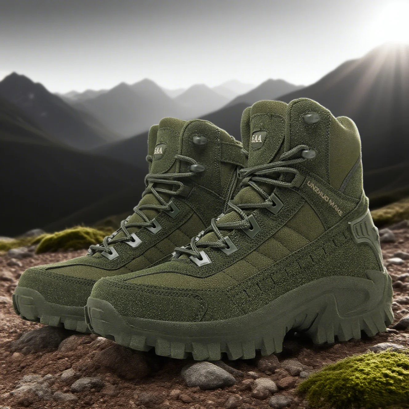 

High-top outdoor workwear shoes men's large-size hiking shoes short combat boots wear-resistant desert boots