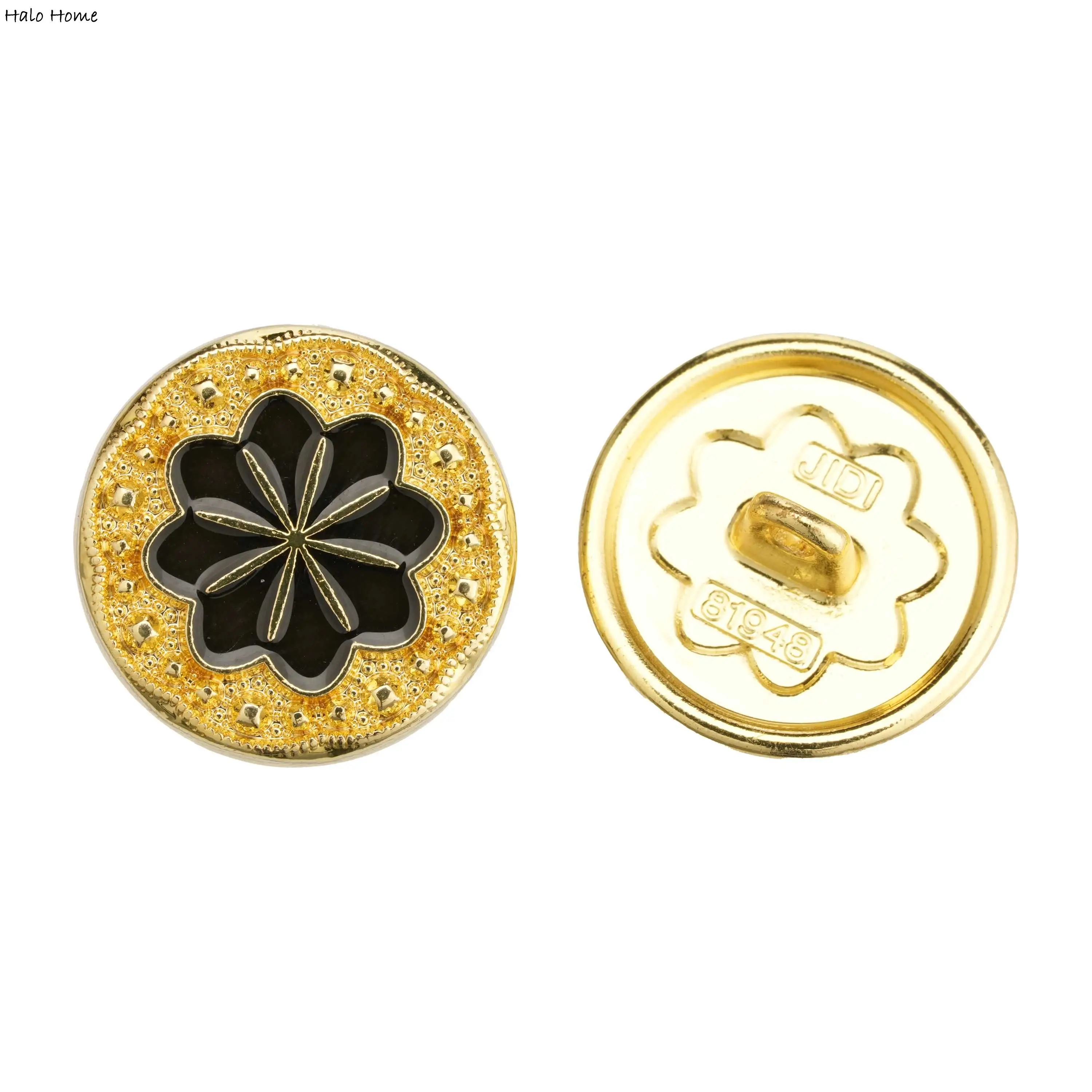 5pcs Vintage Exquisite Metal Button with embedded Floral Carved Design, Ideal for DIY Clothing Decoration and Accessories