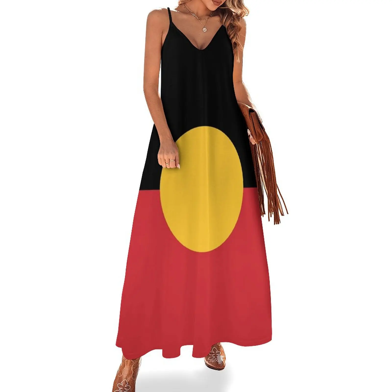 

Australian Aboriginal Flag #9 Sleeveless Long Dress Dresses for wedding party Woman dresses Dress