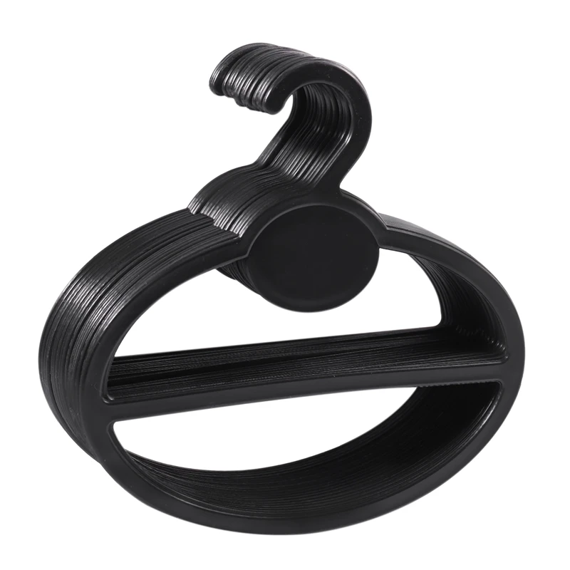 20x Scarf Shawl Tie Holder Organizer Oval Plastic Hangers Storage Hangers Black Size:13.5cm(Length)×12.5cm(Diameter)×13.5cm(Heig