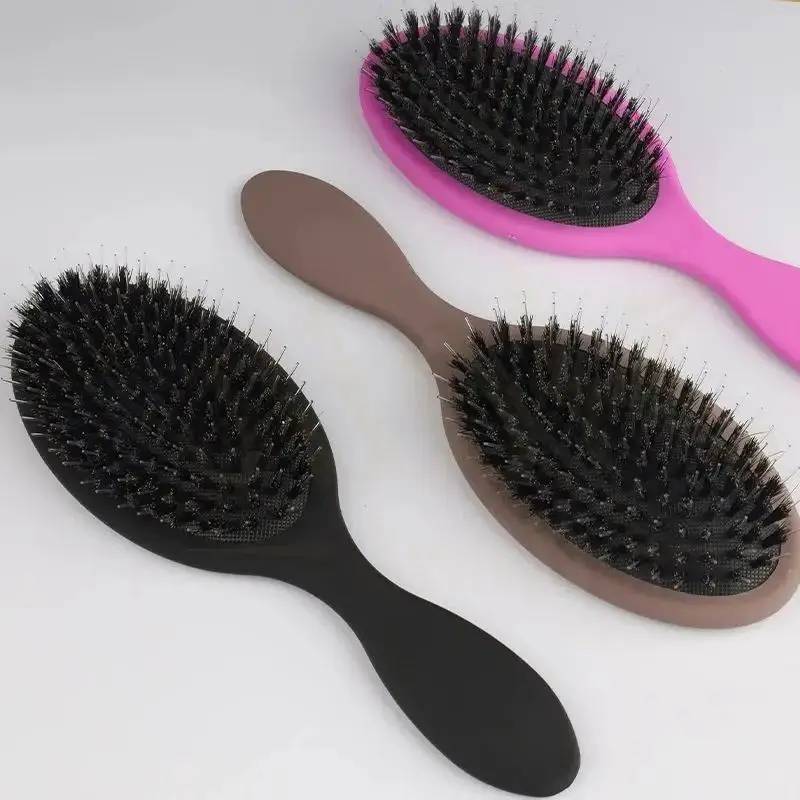 

Hair Want Boar Bristle Hair Extension Brush Matte Color Hairbrush Coloring Detangling Scalp Massager Brush for Salon Hair Beauty