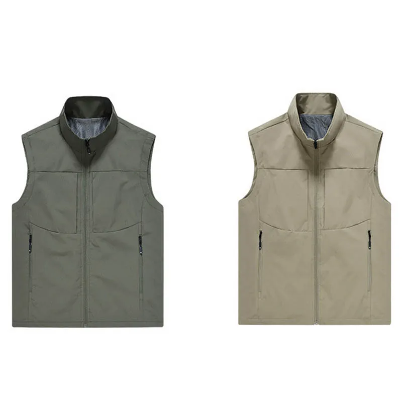 Fashion men's all-in-one multi-pocket vest coat retro plus-size sports clip autumn winter simple waistcoat