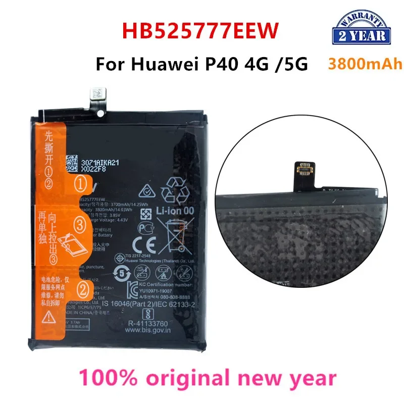100% original hb525777eeew 3800mah telefon akku für huawei p40 4g 5g ersatz batterien