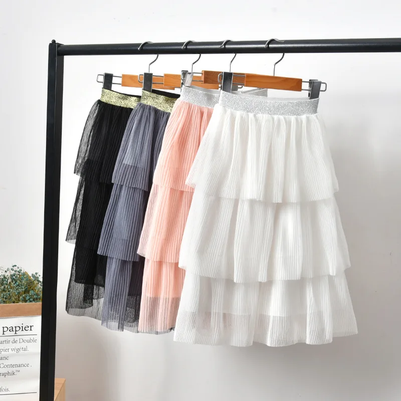 Girls Skirt Chiffon Layered Skirt Summer White Princess Skirt for Girls Teenage Girls Clothes Skirts for Girls Children 10 Year