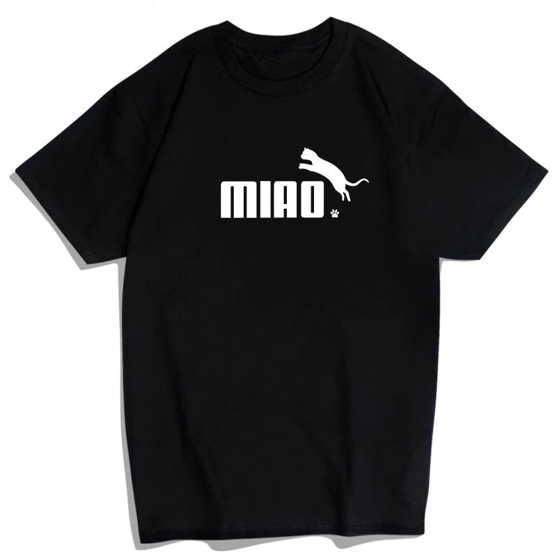 

Новинка 2026: Модная мужская футболка с забавным принтом кошки, простой повседневный летний стиль, хлопковая спортивная футболка с коротким рукавом