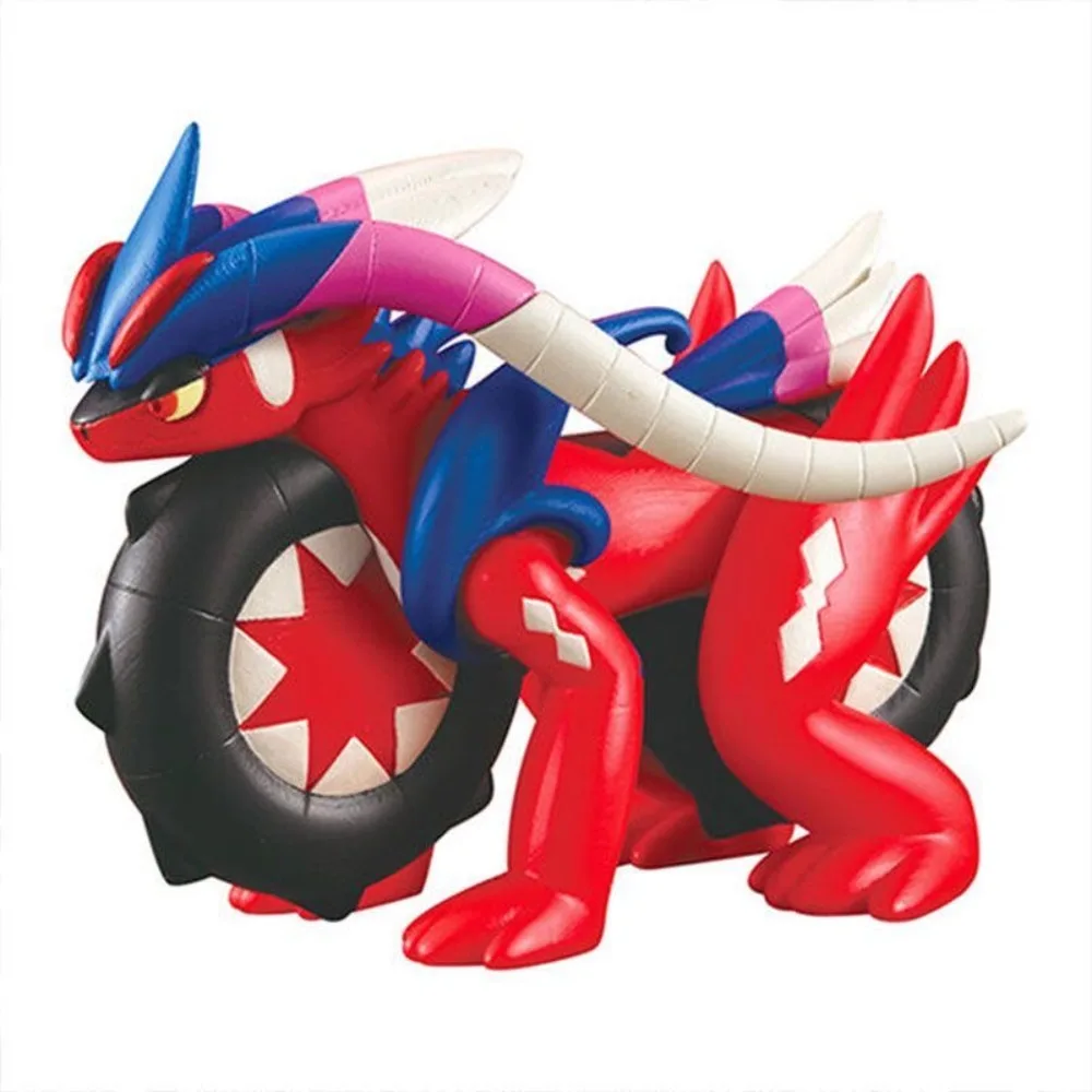 Figur Aksi Pokemon Asli Koraidon Miraidon Bentuk Sepeda Motor Mainan Model Koleksi Merah dan Violet Boneka Lucu Anak PVC