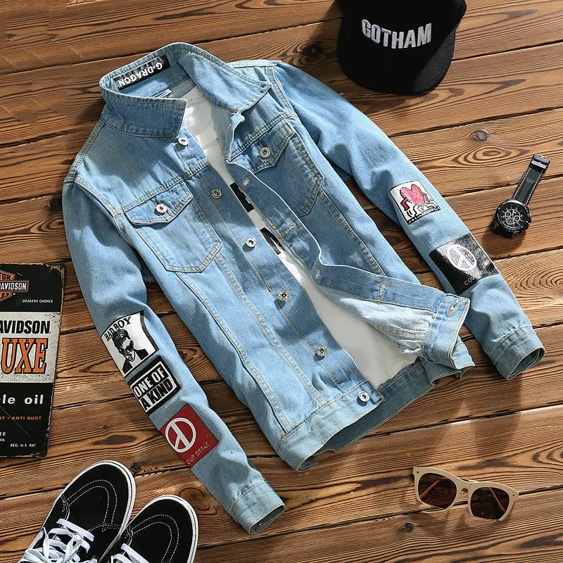 

Autumn 2025 New Style Men's Korean Trendy Slim-fit Retro Denim Jacket Student Wear Coat Large Size