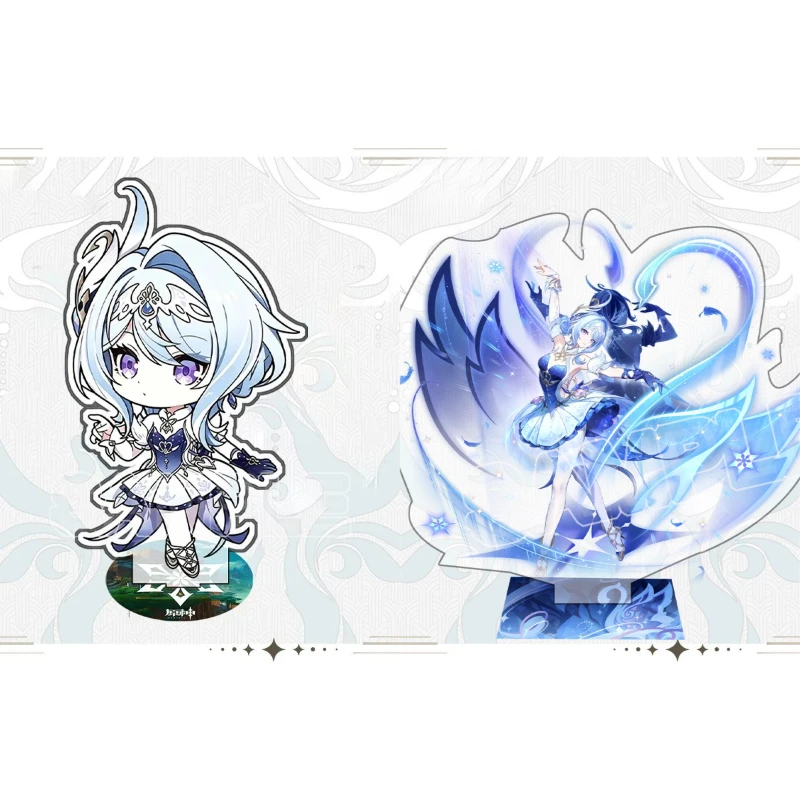 Game Yuan Shen Peripheral Odette Spessiva Acrylic Stand Keychain Ticket Stub Badge Card Brick Anime Character Desktop Decor Gift