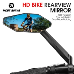 WEST BIKING Wide-Angle HD Bicycle Rearview Mirror Adjustable Safety MTB Road Bike Back Sight Reflector Cycling Accessories